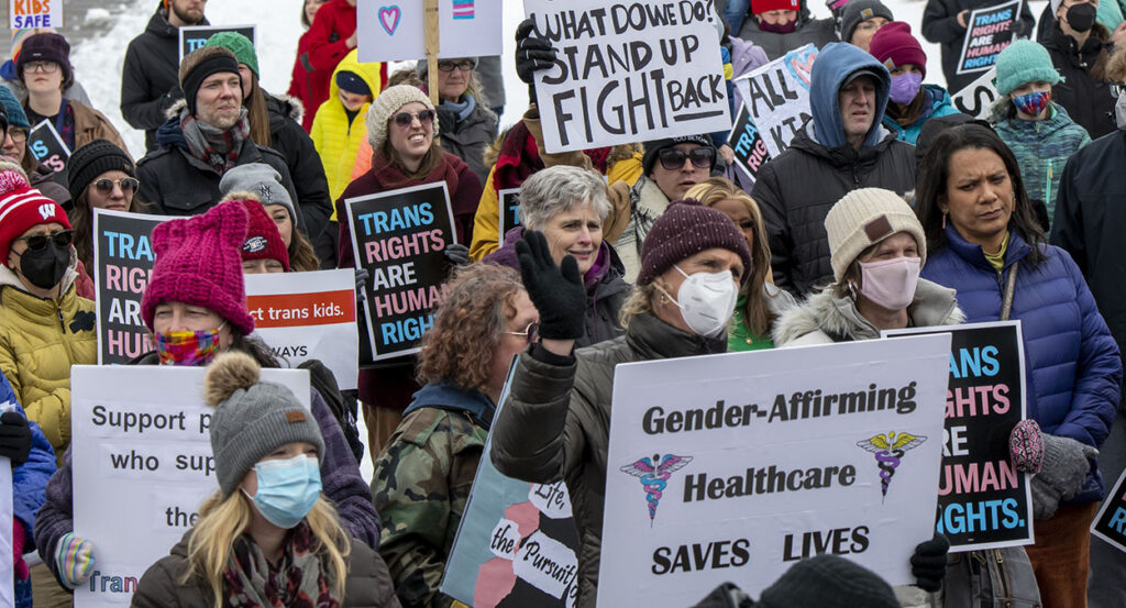 protesters transgender health care