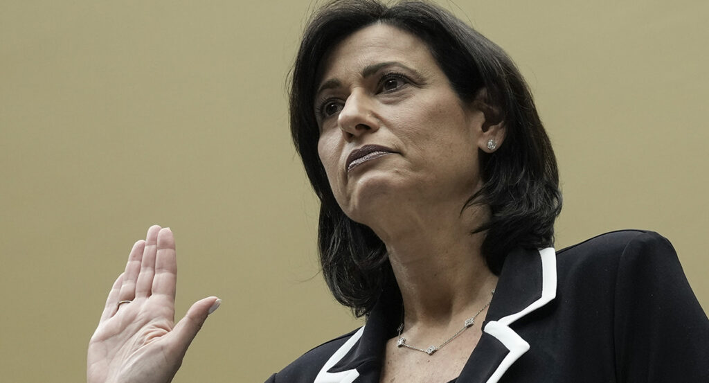 Rochelle Walensky in black testifies