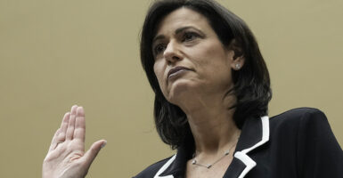 Rochelle Walensky in black testifies