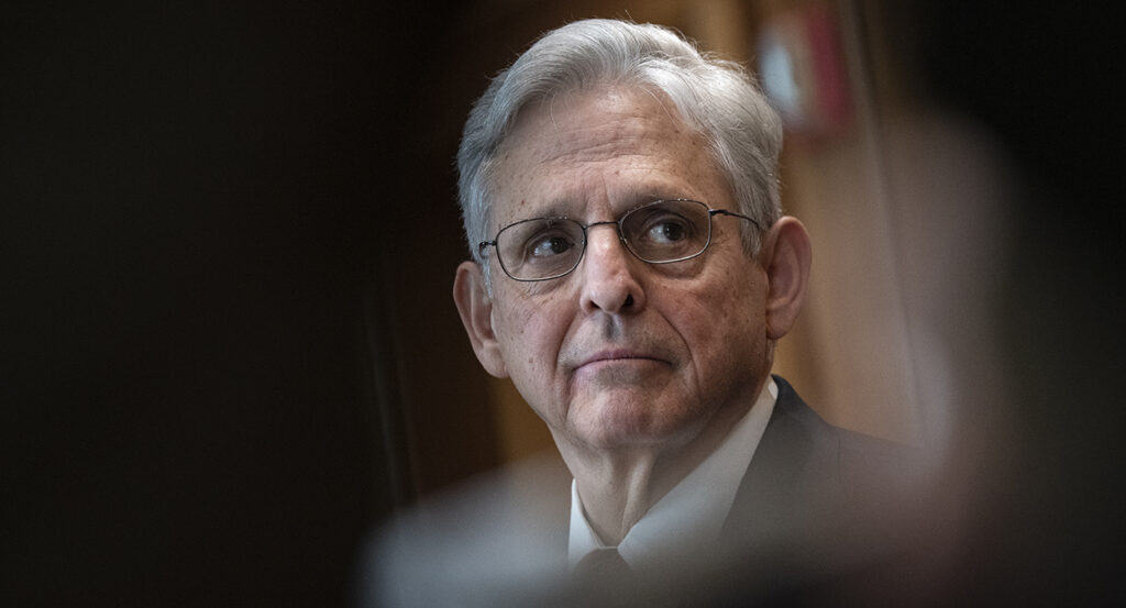 Merrick Garland in shadow