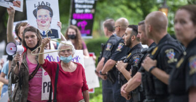 pro-abortion advocates hold a demonstration