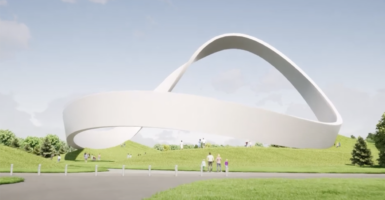 A mobius strip monument concept art