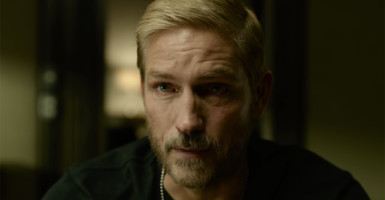 Jim Caviezel playing Tim Ballard in "Sound of Freedom"