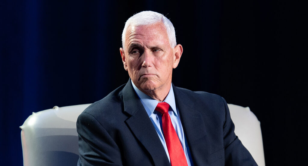 Mike Pence looks resolute in a suit