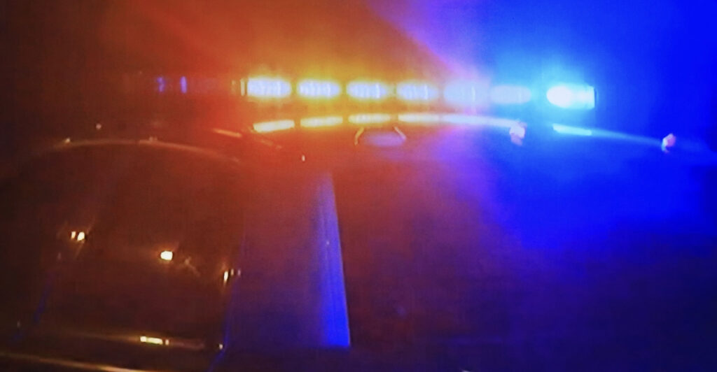 police car flashing lights