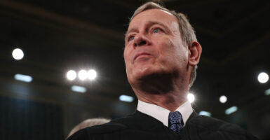 Authorities have uncovered another threat to the life of a Supreme Court Justice. Pictured: U.S. Supreme Court Chief Justice John Roberts awaits the arrival to hear President Donald Trump deliver the State of the Union address in the House chamber on February 4, 2020 in Washington, DC. (Photo: Leah Millis-Pool/Getty Images)
