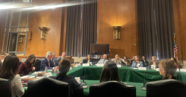 Republican senators met Wednesday with parents to discuss the state of United States education and school systems affected by woke ideology and Critical Race Theory. Photo: Mary Margaret Olohan, The Daily Signal.