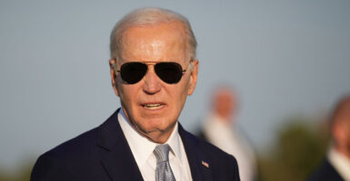 President Joe Biden wearing sunglasses.