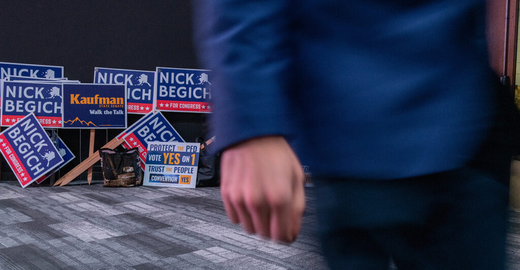 Alaskan Republicans prepare for a campaign rally on November 06, 2022 in Anchorage, Alaska. (Spencer Platt/Getty Images)