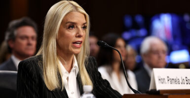 Former Florida Attorney General Pam Bondi testifies before the Senate Judiciary Committee.