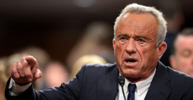 Robert F. Kennedy Jr. testifies Wednesday before the Senate Finance Committee.