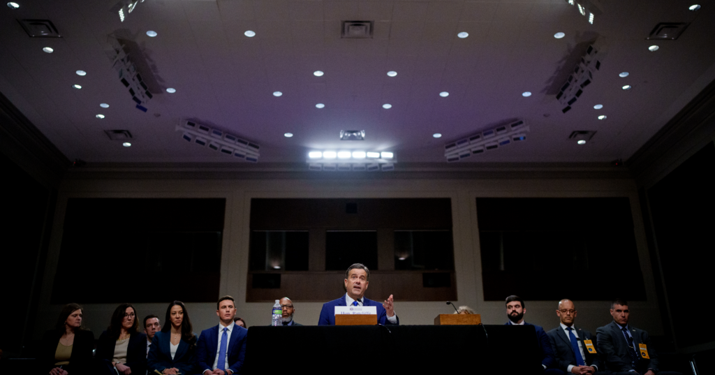 John Ratcliffe speaks at his confirmation hearing. Andrew Harnik, Getty Images