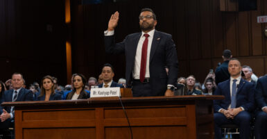 Kash Patel, nominee to be director of the FBI, is sworn in for a hearing of the Senate Judiciary Committee on Thursday.