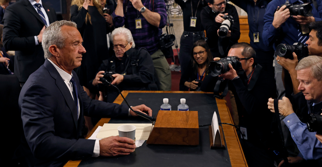 HHS Secretary-designate Robert F. Kennedy Jr. testifies at his Senate committee confirmation hearing.