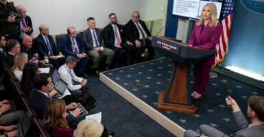 White House press secretary Karoline Leavitt holds her first news conference.