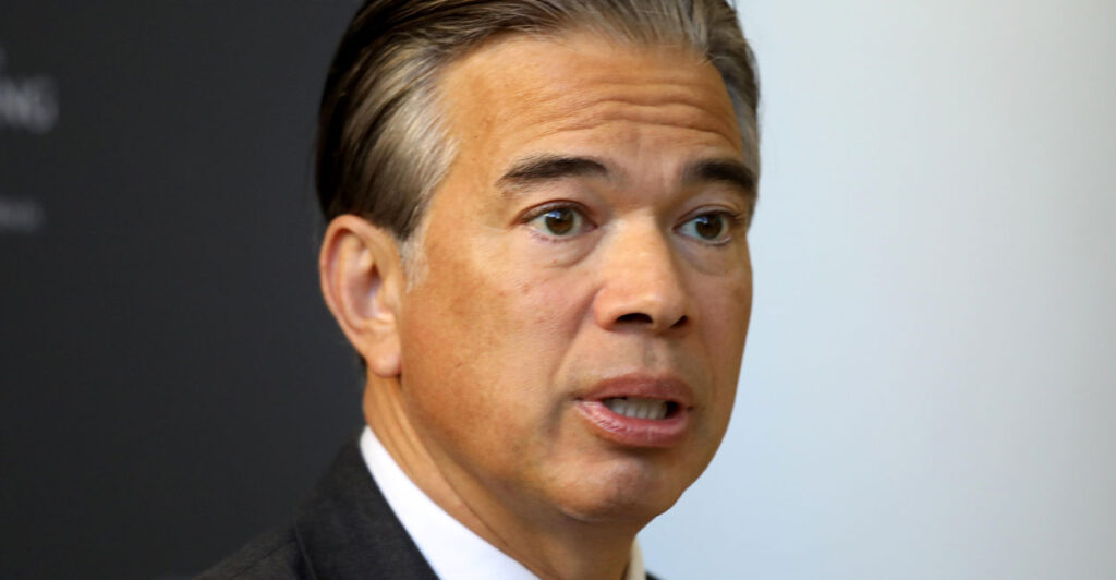 California Attorney General Rob Bonta in a suit