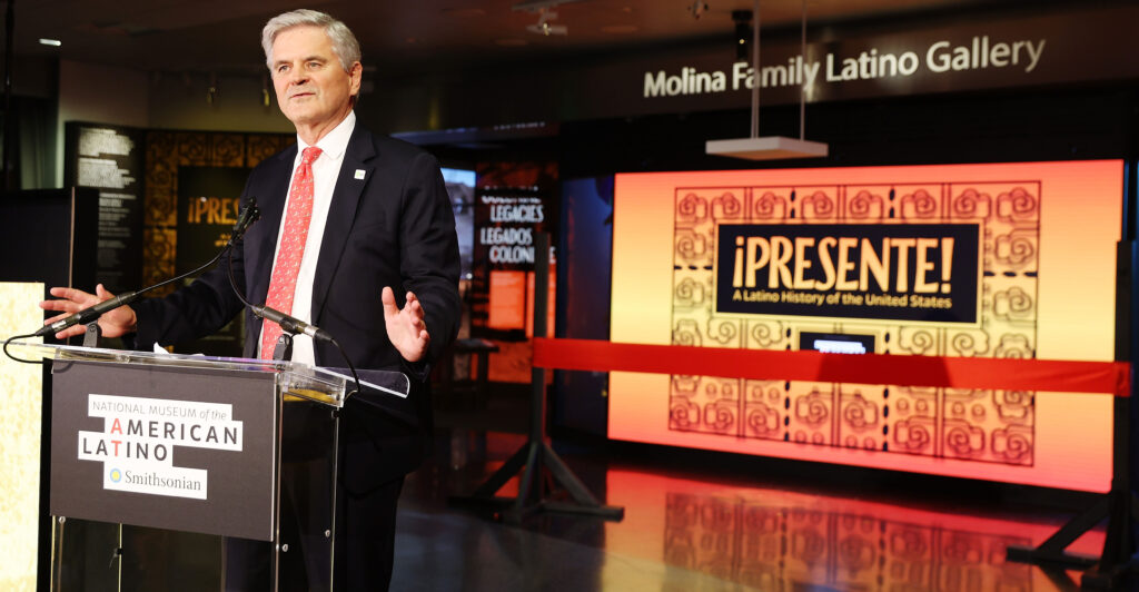 Smithsonian Board of Regents Chairman Steve Case speaks at a reception for the Smithsonian's Latino museum on June 16, 2022 in Washington, D.C.