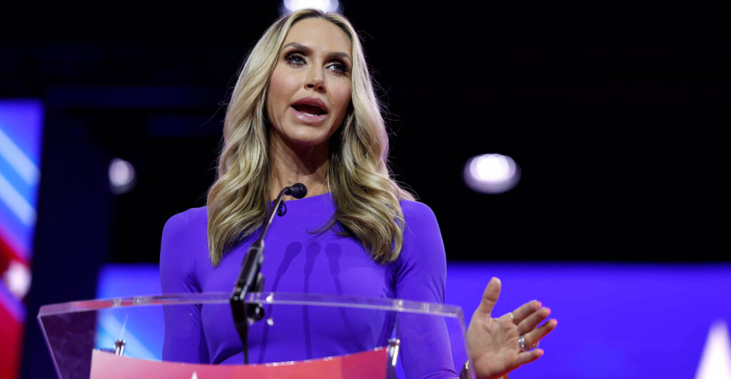President Donald Trump's daughter-in-law, Lara Trump, speaking at the 2023 Conservative Political Action Conference