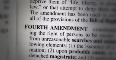 A photo of the entry of the word "Fourth Amendment" in the dictionary.