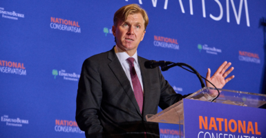 Elbridge Colby speaks at the National Conservative Conference in Washington.