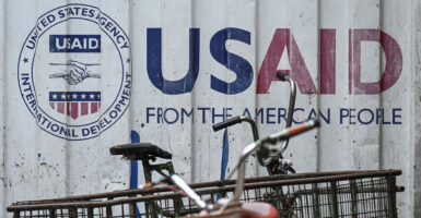 "USAID From the American People" signage