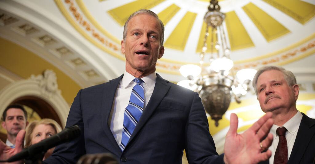 Senate Majority Leader John Thune, R-S.D., under the Capitol Dome
