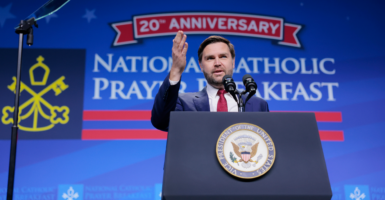 Vice President JD Vance speaks at the National Catholic Prayer Breakfast.