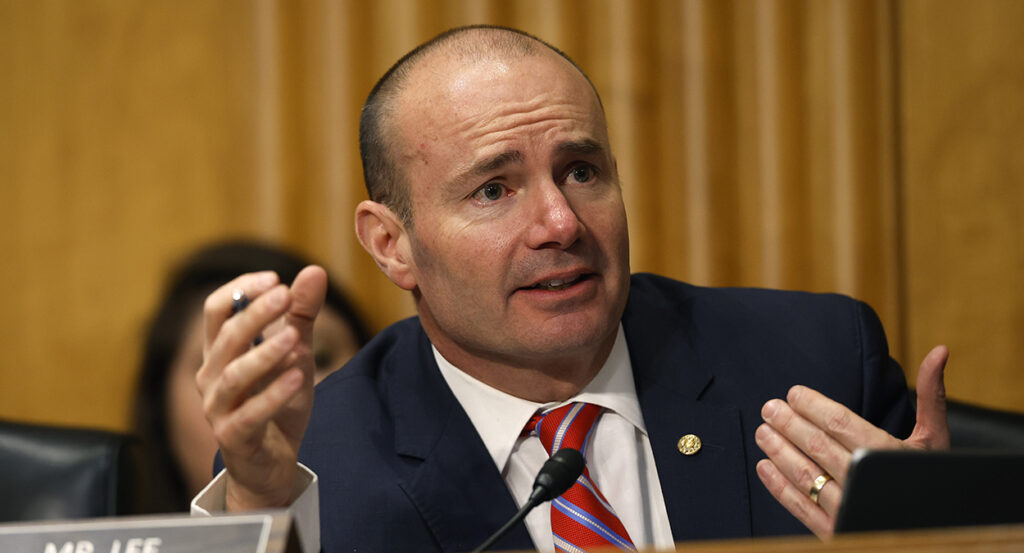 Mike Lee in a blue suit