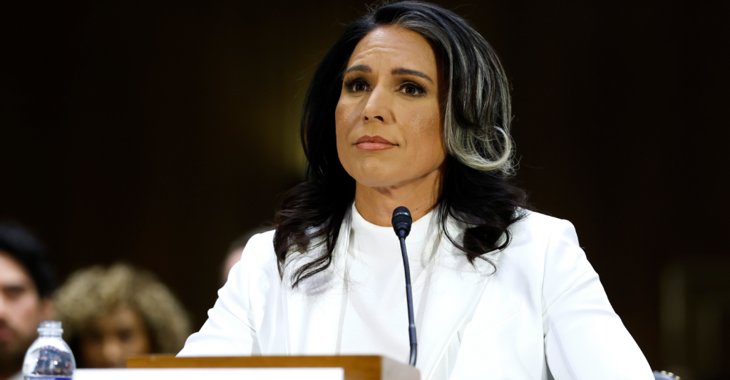 Tulsi Gabbard testifies at her Senate Intelligence Committee confirmation hearing on Jan. 30.