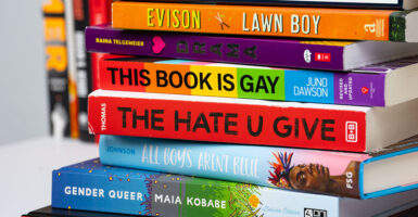 Stacks of sexually explicit books that most parents don't think should be in public school libraries.