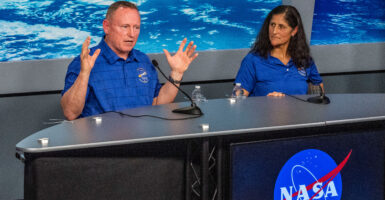 Nearly a year ago on March 22, 2024, astronauts Butch Wilmore and Sunita Williams respond to questions during a media briefing on their then-upcoming mission that would see them stuck in space for some nine months.
