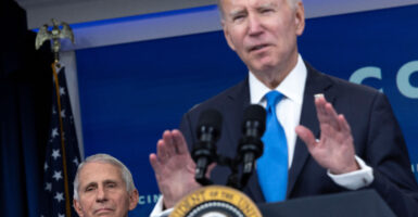 Then-COVID-19 czar Dr. Anthony Fauci and then-President Joe Biden are seen here together on Oct. 25, 2022.