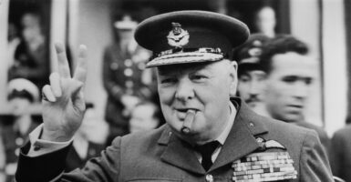 Winston Churchill in a military uniform