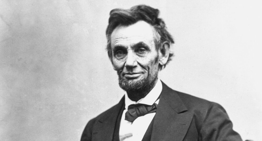 Black and white photo of Abraham Lincoln