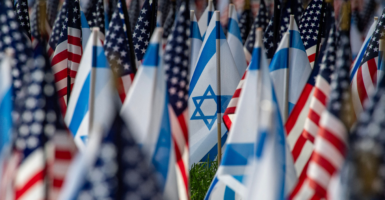 Israeli and American flags