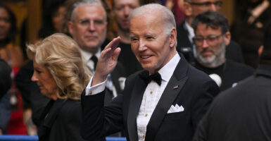 Joe Biden in a black tuxedo