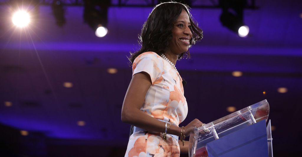 Then-Rep. Mia Love, R-Utah, speaks during the Conservative Political Action Conference on March 3, 2016, in National Harbor, Maryland.