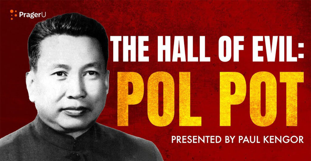Pol Pot next to the words "The Hall of Evil: Pol Pot."