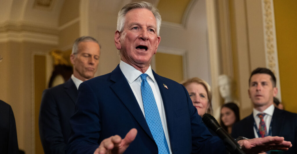Tommy Tuberville in a blue suit