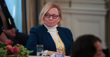 Gov. Janet Mills, D-Maine, is seen here at the White House on Feb. 21.