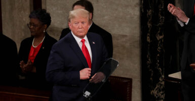 President Donald Trump delivers his State of the Union address on Feb. 4, 2020.