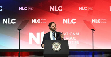Vice President JD Vance speaks at the National League of Cities' Congressional Conference on Monday.