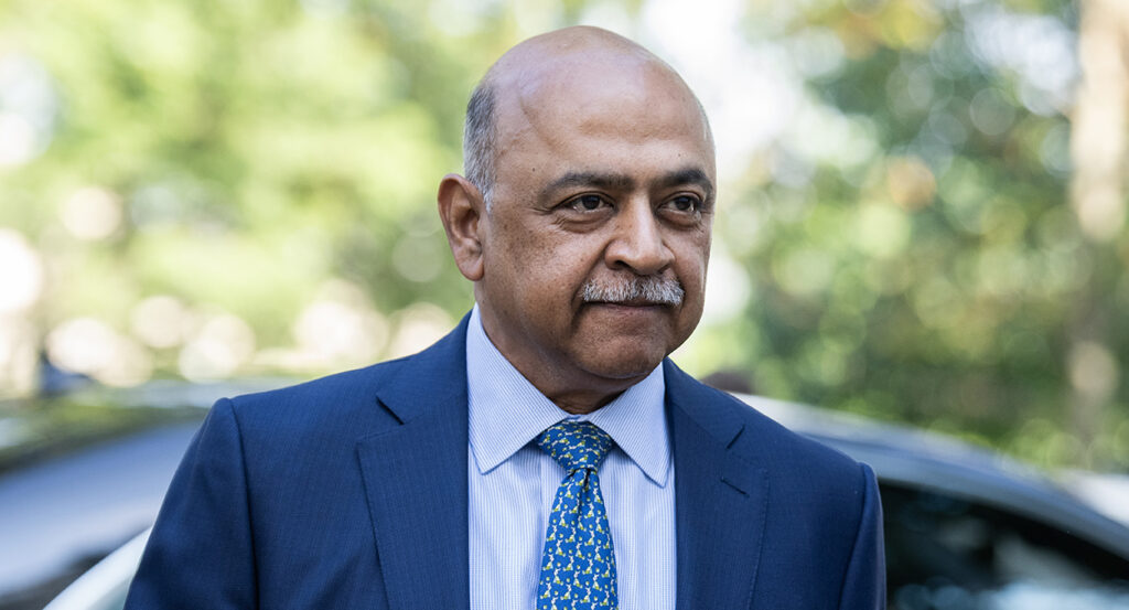 IBM CEO Arvind Krishna in a blue suit