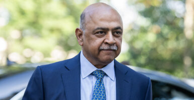 IBM CEO Arvind Krishna in a blue suit