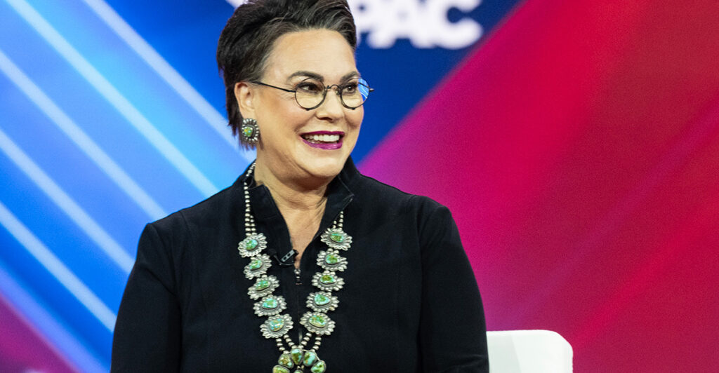 Rep. Harriet Hageman, R-Wyo., speaks at CPAC in Oxon Hill, Md., on March 2, 2023.