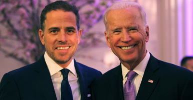 Hunter Biden and then-Vice President Joe Biden pose together at the World Food Program USA's Annual McGovern-Dole Leadership Award Ceremony at Organization of American States on April 12, 2016 in Washington, DC.