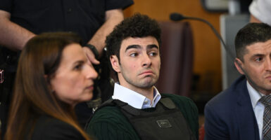 Murder suspect Luigi Mangione appears at a hearing in Manhattan Criminal Court on Feb. 21.