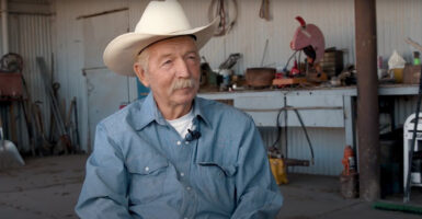 Arizona border rancher John Ladd, wearing a cowboy hat
