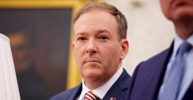 Lee Zeldin in a blue suit