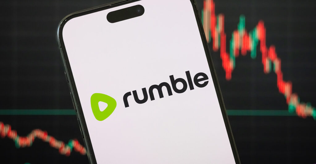 A cellphone displaying the Rumble app